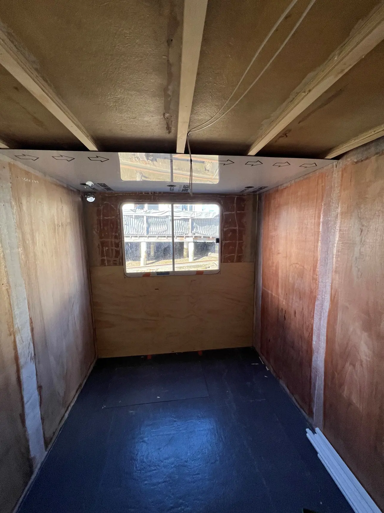 01 September - internal cladding goes up in one of the bedrooms